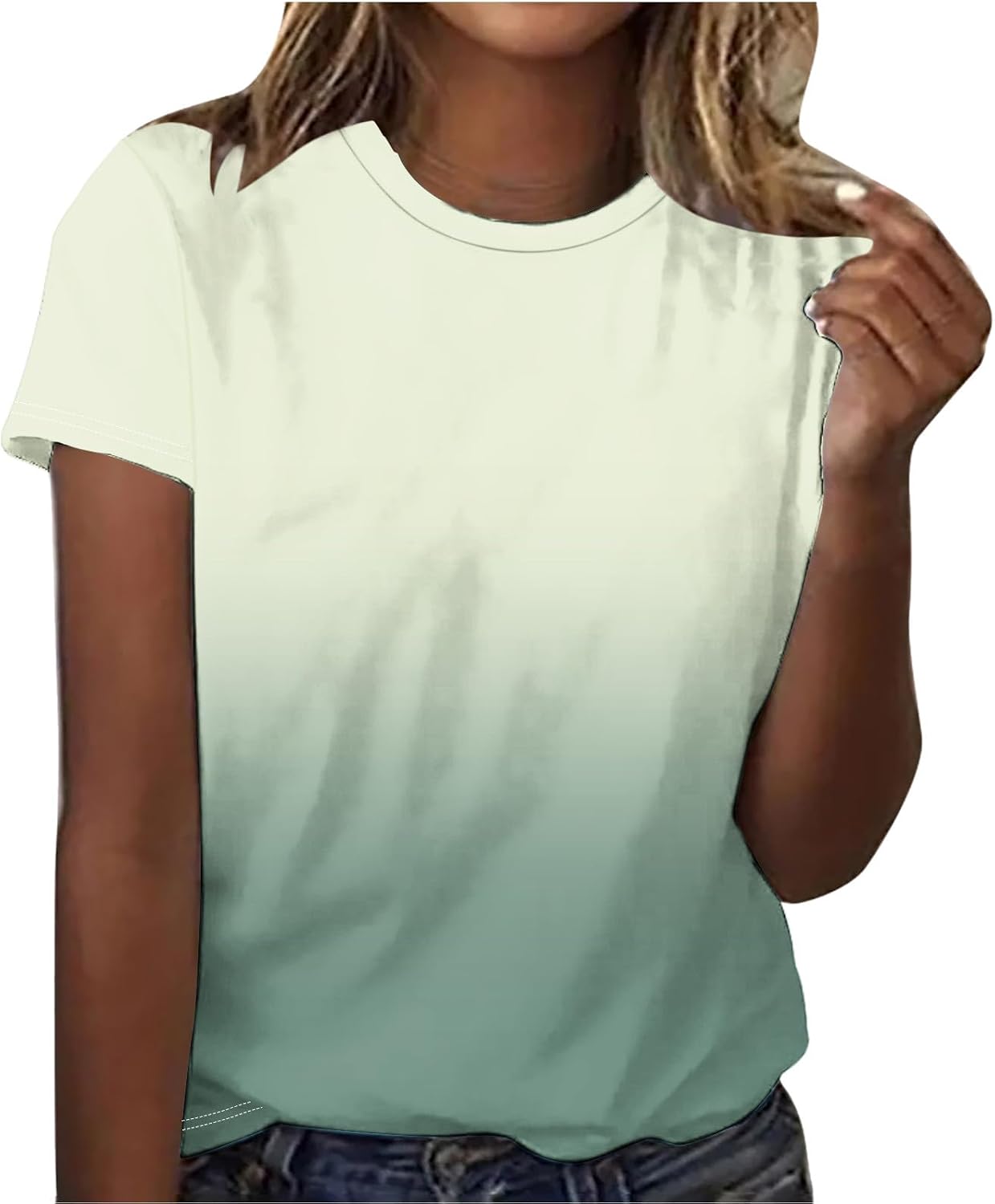 Women’s Printed Round Neck T-Shirt, Short Sleeve Casual Loose Tops, Summer Fashion Blouses for Daily Wear