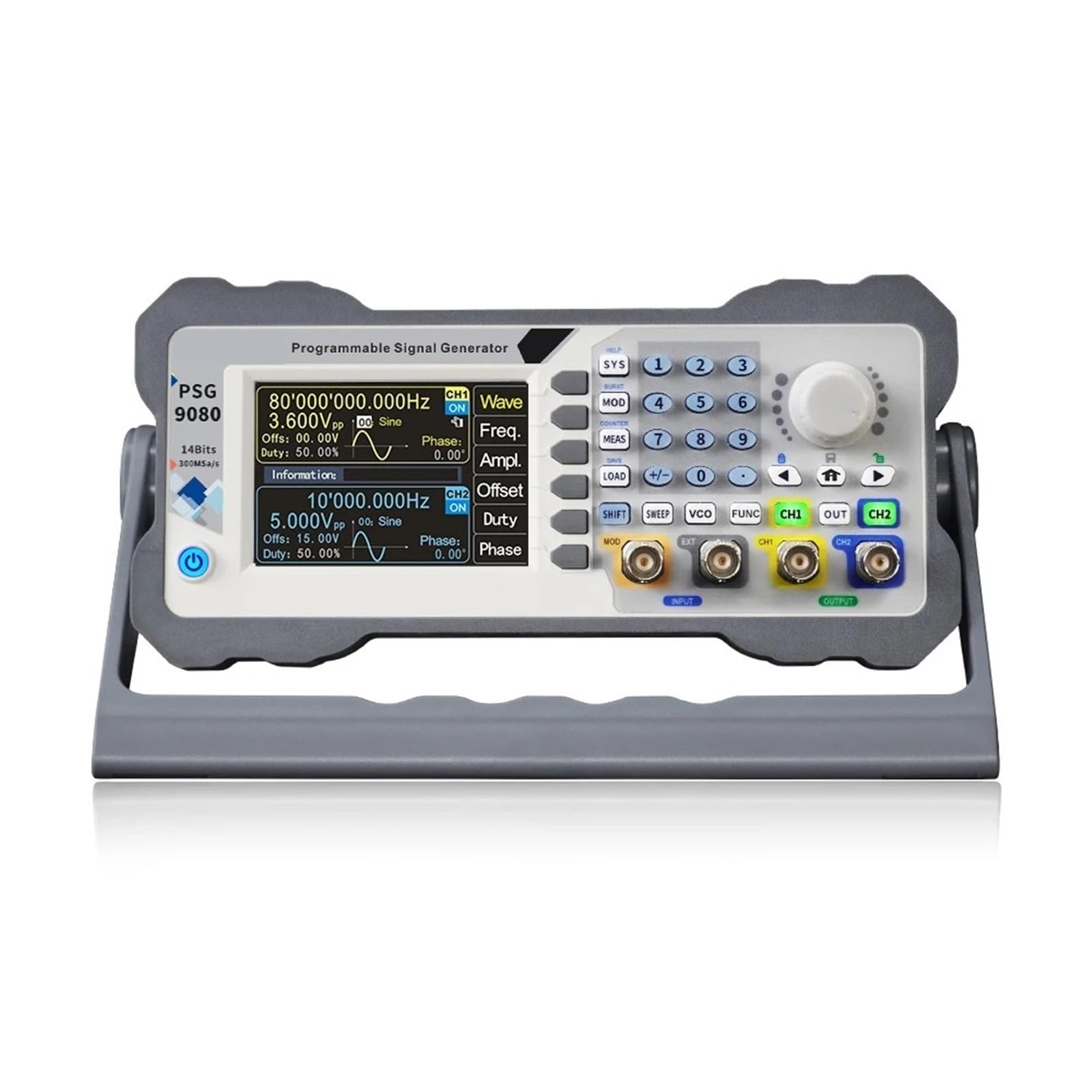 Generatore di segnale di funzione di forma d'onda arbitraria DDS programmabile a 2 canali da 60 MHz e 80 MHz, contatore di frequenza PSG9080(PSG9060,US)