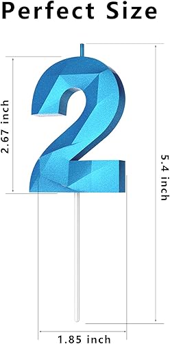 Miniatura 56 de Velas de cumpleaños con número (4 velas rojas) 3D con forma de diamante número Happy Birthday Cake Velas para fiesta de cumpleaños, boda, decoración