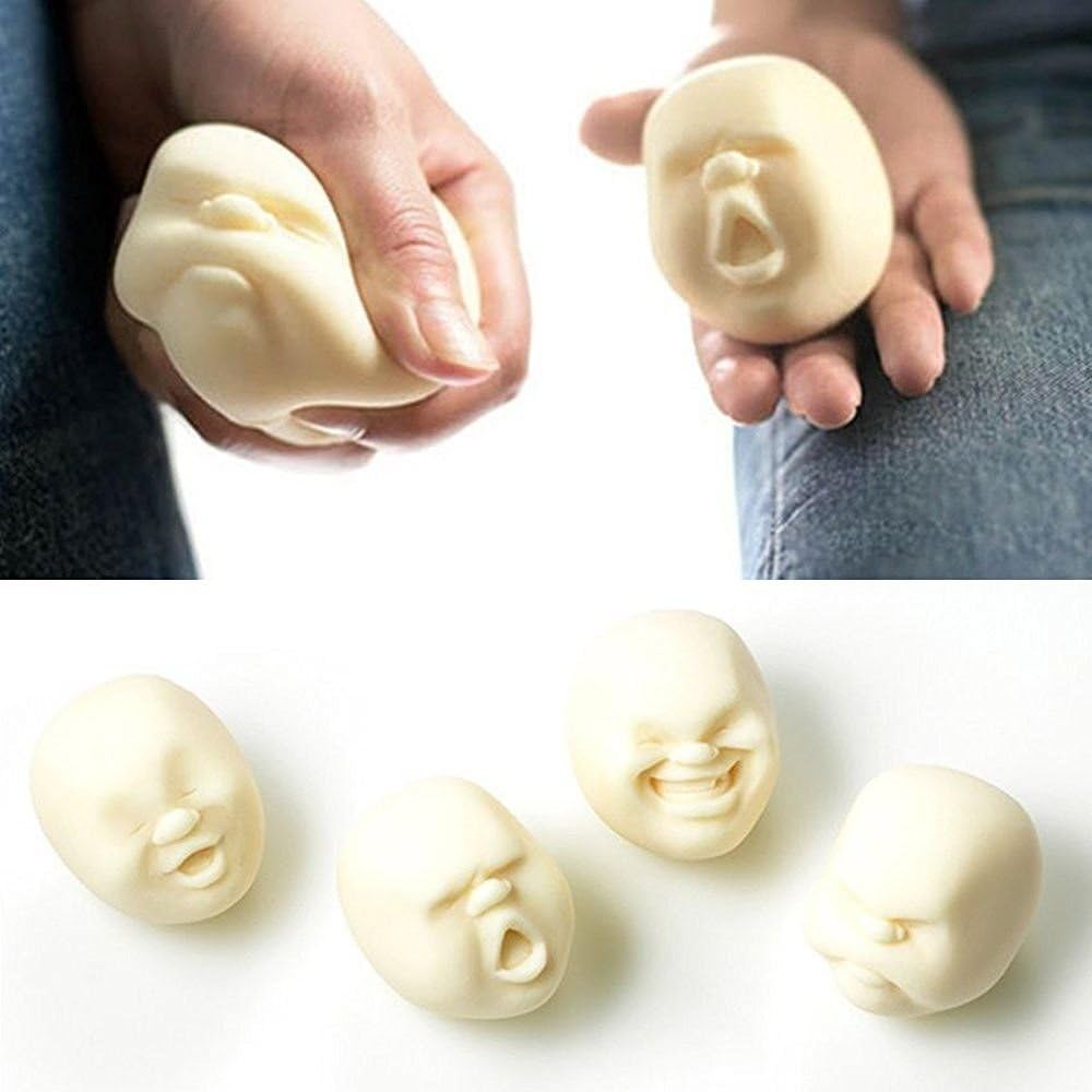 New 4Pcs Human Face Emotion Vent Ball Resin Relax Toys Anti-stress