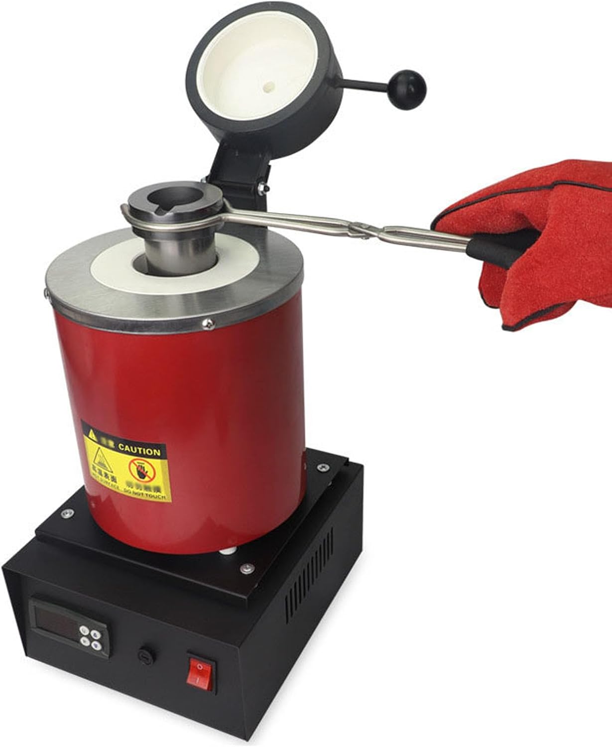 1400W Metal Melting Furnace,Electric Gold Smelting Furnace, Digital Melting Furnace Machine, Casting Furnace Kit for Refining Casting Gold Silver(Size:1kg,Color:red)