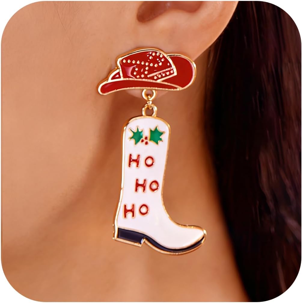 Western Cowgirl Earrings for Women Cowboy Hat Cowboy Boot Dangle Earrings Country Drop Earring Vacation Party Jewelry Gift