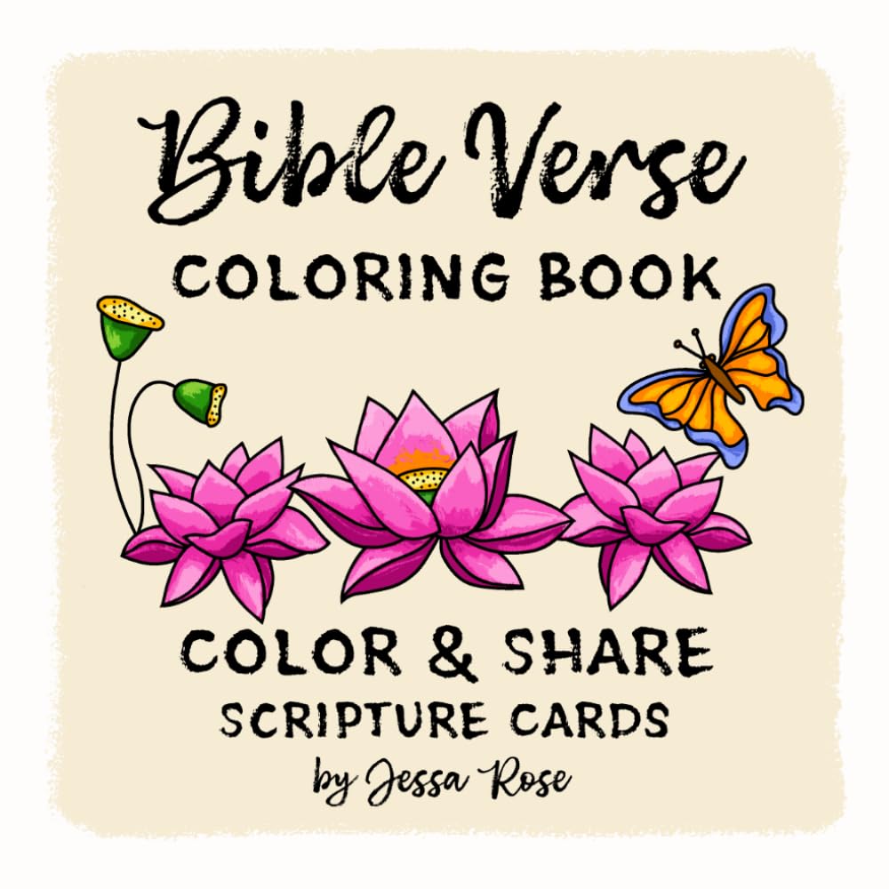 Bible Verse Coloring Book: Color & Share Scripture Cards