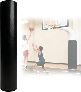 Pole Padding Round Basketball Pole Pads 4.5", 6", 6.5", 7", 8.7" Wrap Around Column Pads 1" Thick AntiCollision Protective Cushion With Loop Tape For Garage Court GymBlack,6inx39in