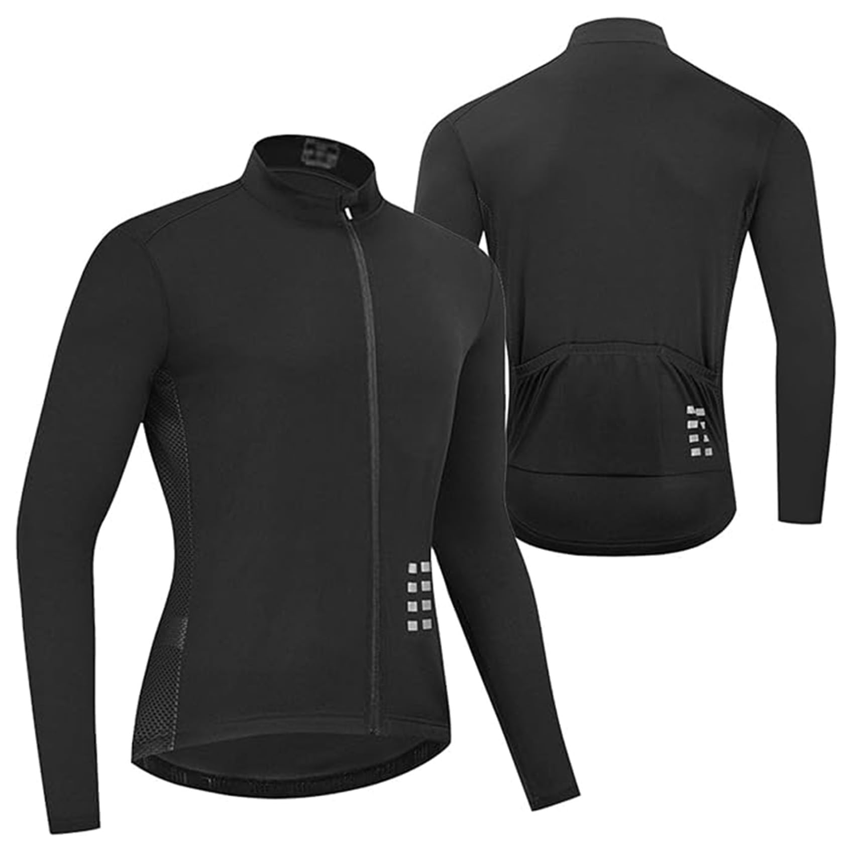 Koszulka rowerowa z długim rękawem męska i damska Koszulki rowerowe Letnia jazda rowerze Koszulki odblaskowe z siateczki Oddychające koszulki Ubrania rowerowe,Black-ASIA2XL/EURXL
