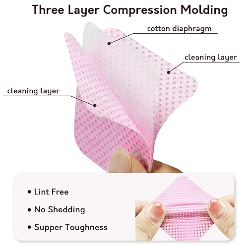 Miniatura 3 de 1080 toallitas de uñas sin pelusas, almohadillas no tejidas quitaesmalte de uñas, toallitas sin pelusas, toallitas suaves sin pelusa para uñas,