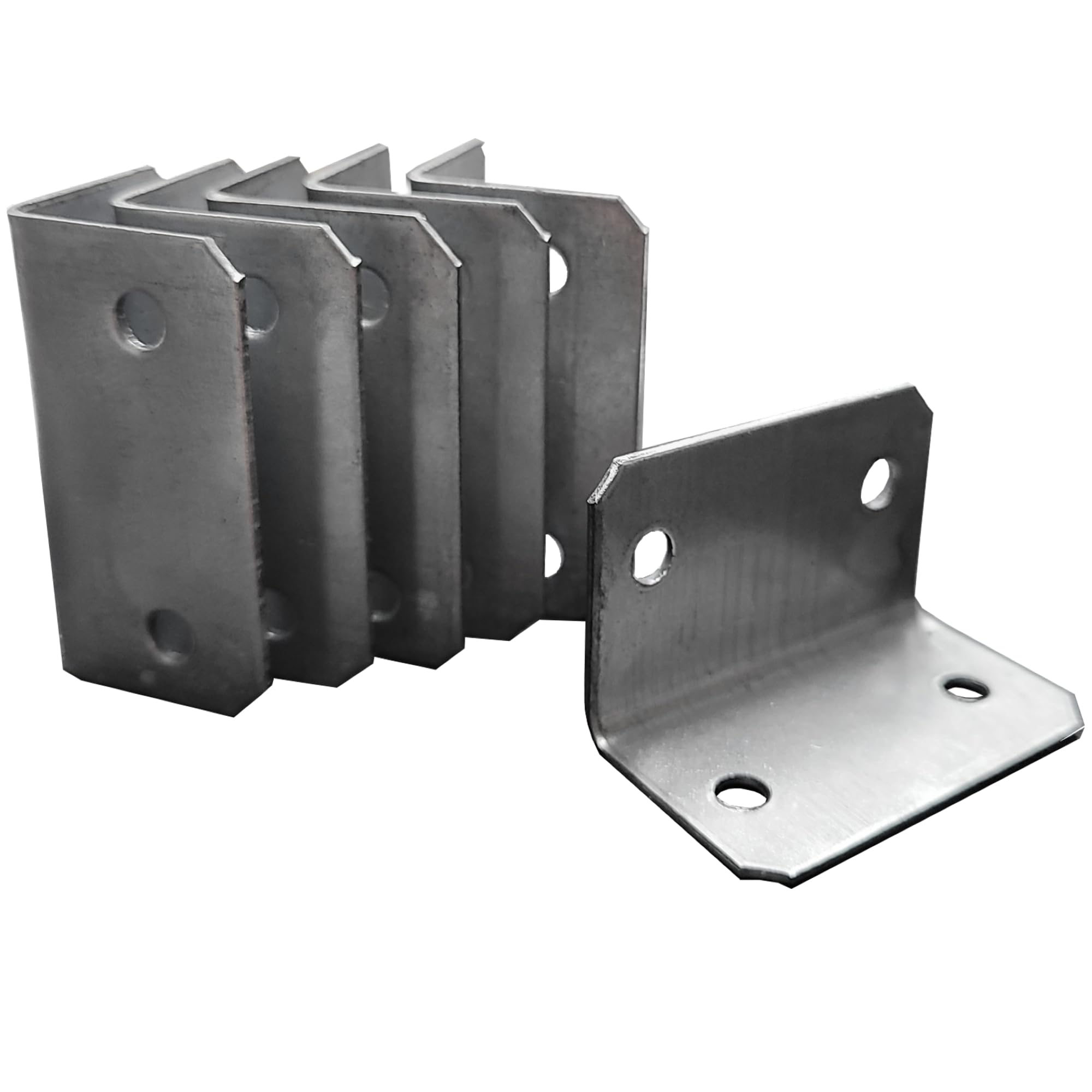Ketoplastics Silver Steel L Shape Corner Brace Plate 90 Degree Right Angle Bracket For Home Furniture Trellis Shelves 5Pcs