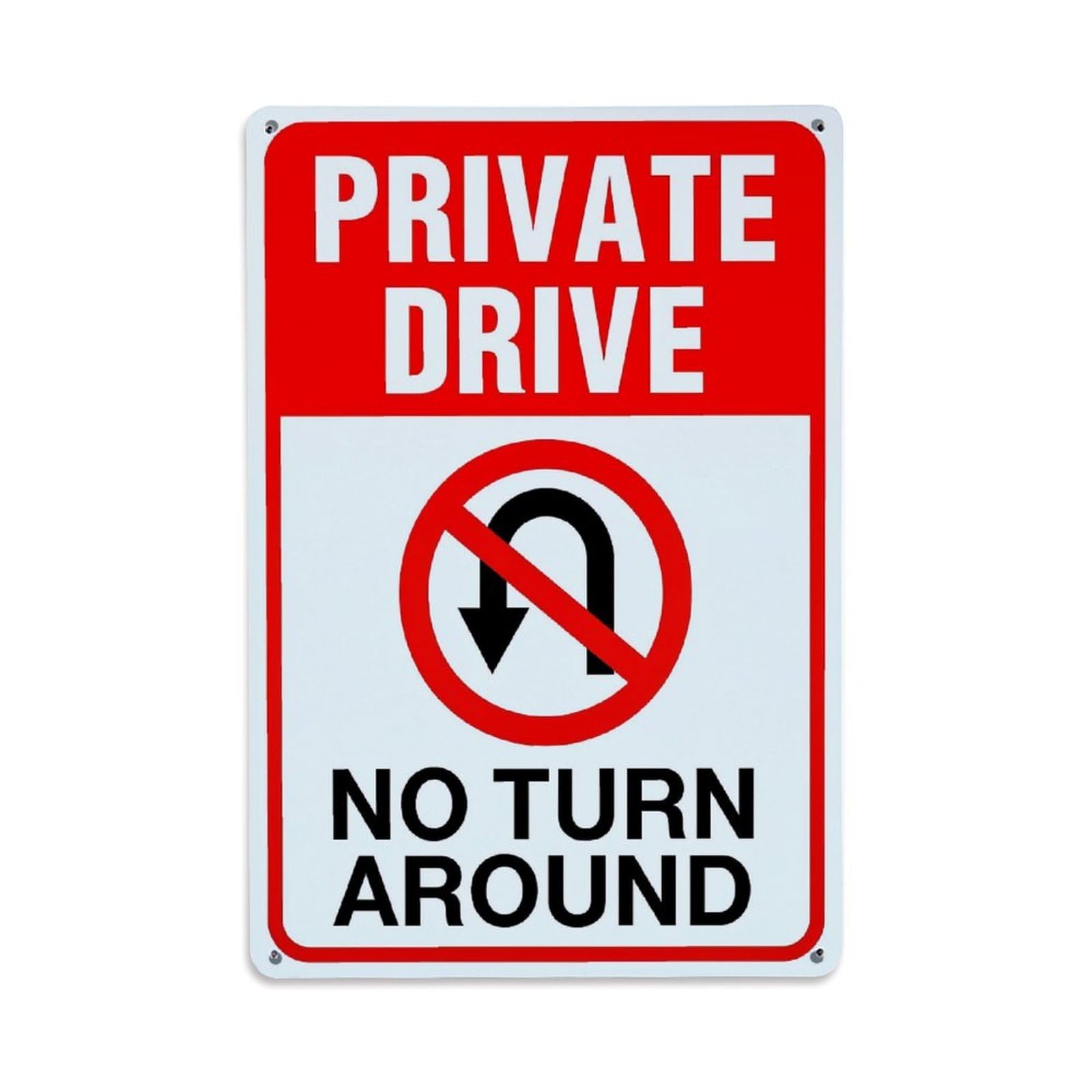 Jdfenggu Vintage Private Drive No Turn Around Retro Metal Tin Sign, Decor Art Poster For Bar, Home, Man Cave, Kitchen, Laundry Room Gift 8X12inch