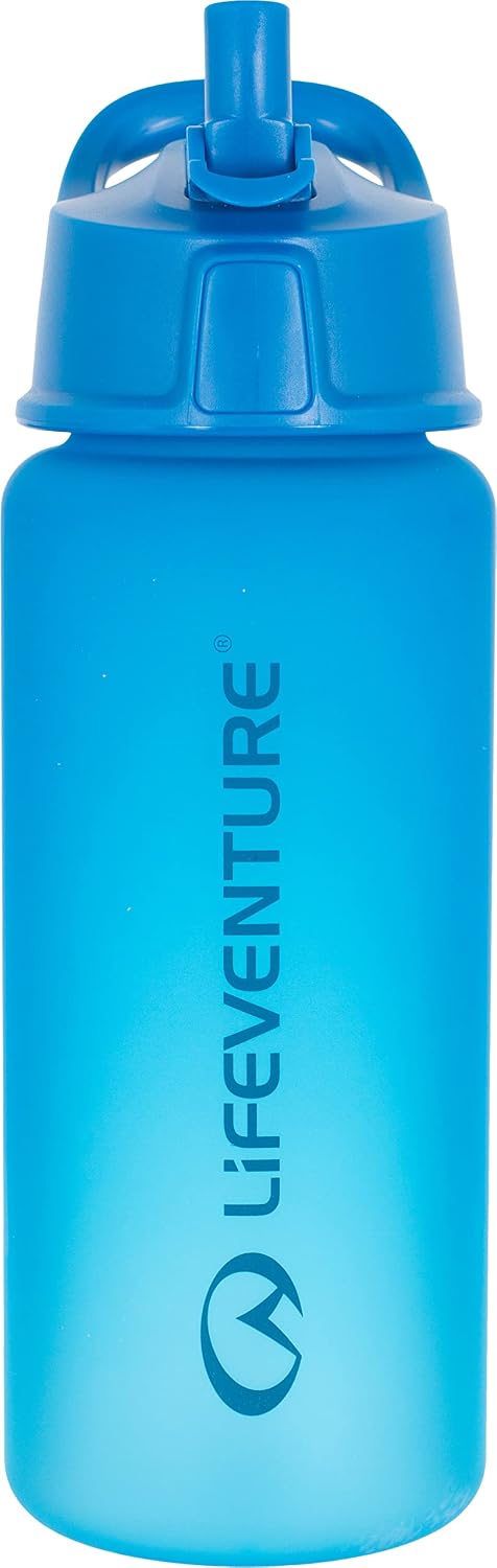 Lifeventure Flip-Top BPA Free Tritan Non-Toxic Sports Water Bottle With Straw And Measuring Scale 750ml