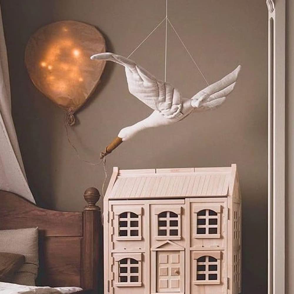 Cotton Line Wandbehang Schwan Plüsch Gefüllte Zimmer Anhänger Home Schlafzimmer Kinderzimmer Dekoration Hängende Verzierung, Weiß