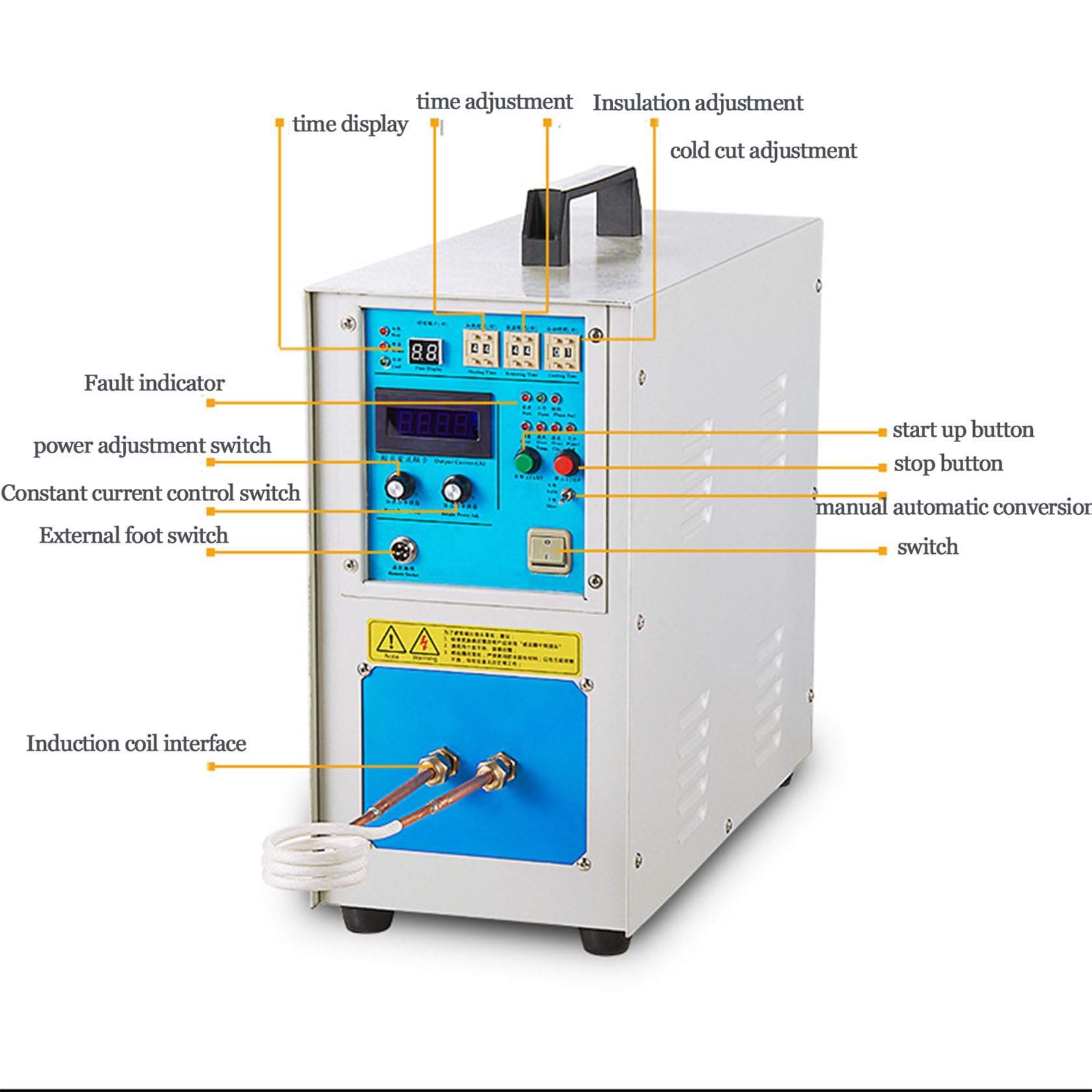 ZUMAHA Hochfrequenz-Induktionsofen 15 Kw, KupferschmelzgeräT, Hochfrequenz-Induktionsheizung, Hochfrequenz-Heizmaschine, Induktionsheizung