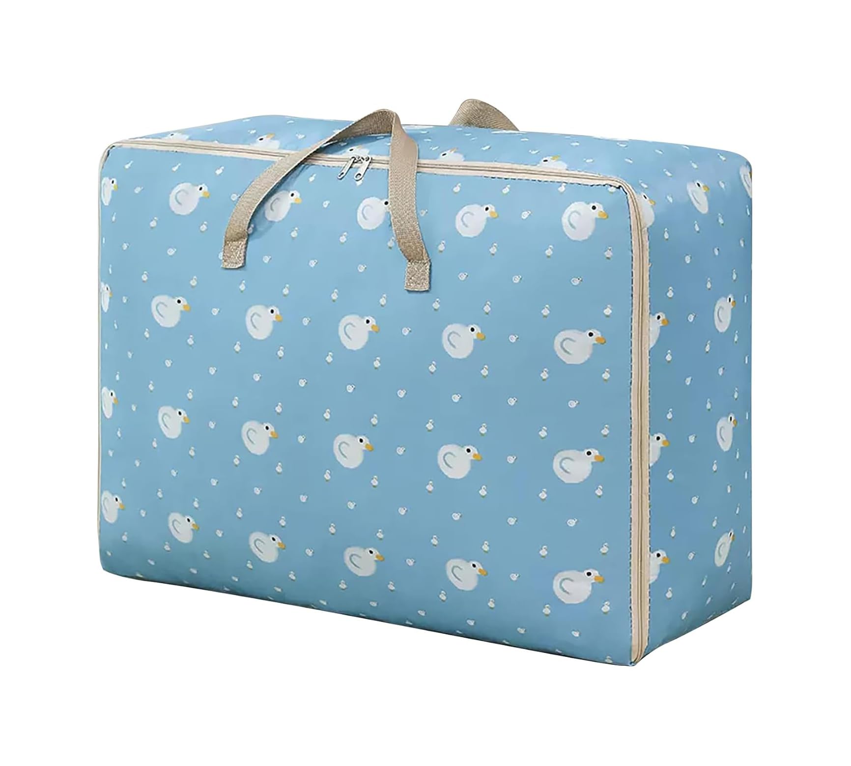 FORKLS Extra Large Oversized Handy Storage Bag with Zip & Handle | Foldable Clothes Organizer Bag | Waterproof & Dustproof Fabric | Ideal for Clothes,Toys,Blankets & More (Blue Duck, 70 x 30 x 50cm)-image-44