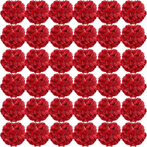 Nagobi Red Hydrangea Artificial Flowers Bulk with Stems 64 Pcs