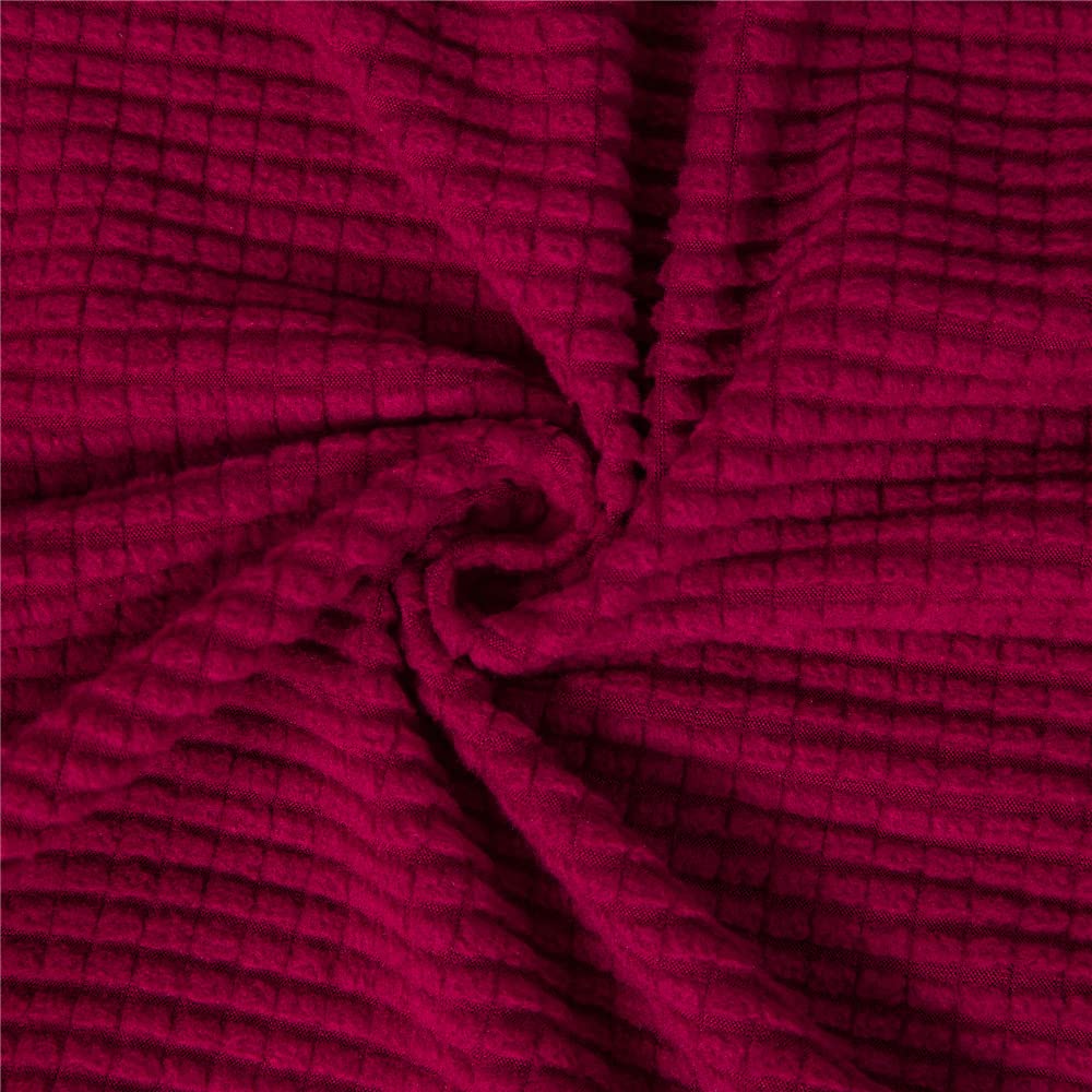 Highdi Housses De Chaise Sans Accoudoirs Extensibles - Rouge Uni - Protection Élégante Et Confortable