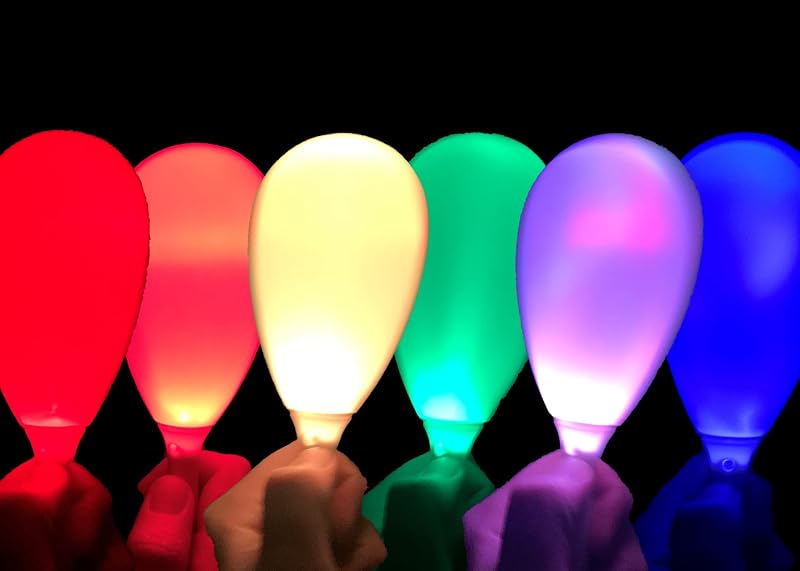 Paquete de 2 agitadores de luz con luz LED para iluminar maracas: elija entre varios modos: rojo sólido, verde y azul; Además CAMBIO DE COLOR (alterna colores con cada batido)