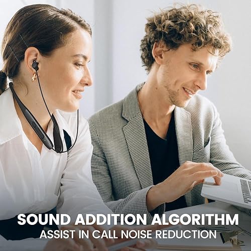 Miniatura 3 de Paquete de 2 auriculares Bluetooth con sonido estéreo, auriculares inalámbricos con 60 horas de reproducción, auriculares inalámbricos, auriculares