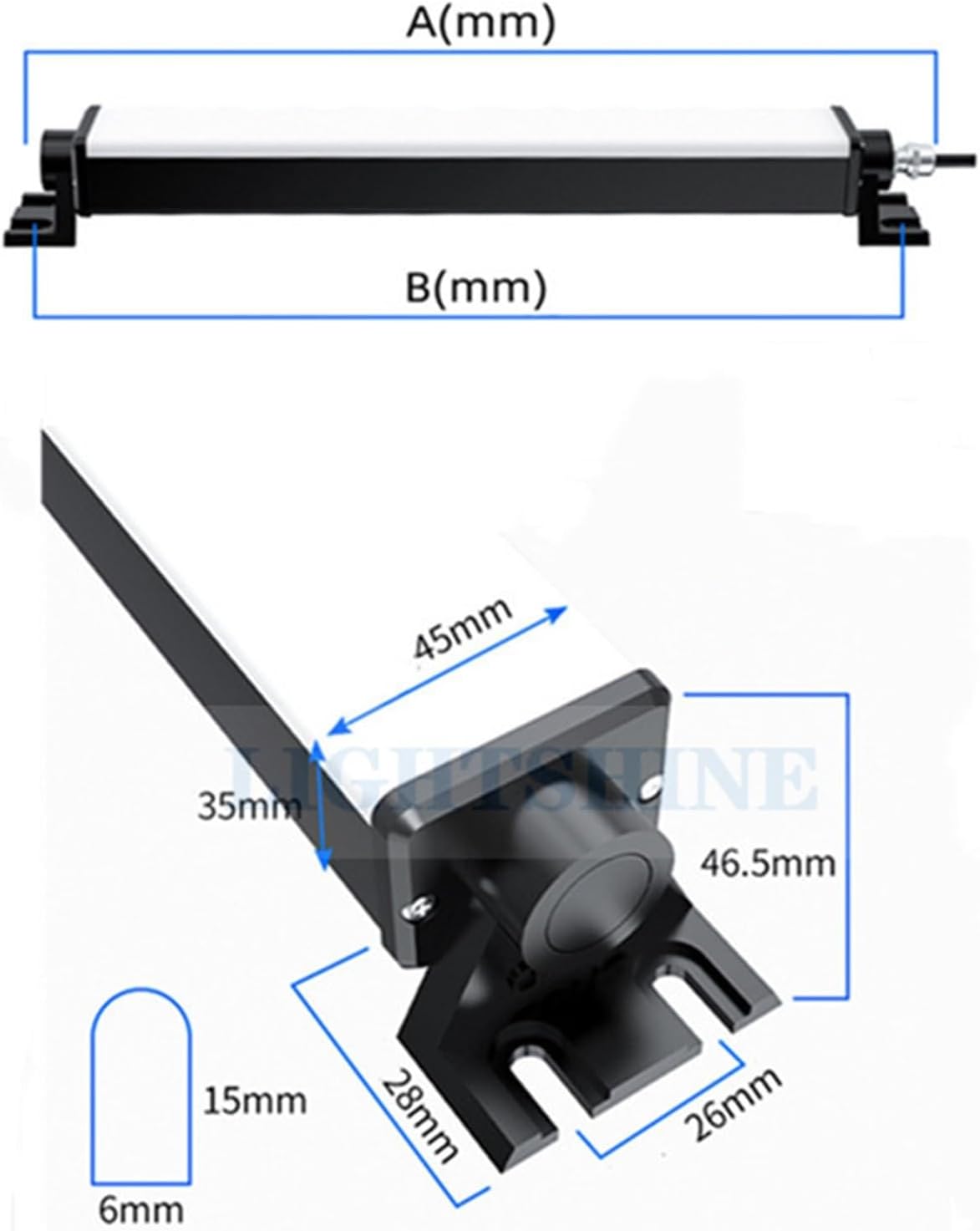 Machine Tool Work Lamp CNC Lathe Headlight Waterproof Aluminum Alloy Three-Proof Lamp(10W 264mm,24V)