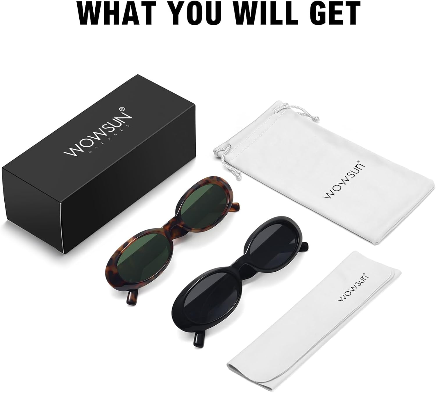 WOWSUN Retro Oval Sunglasses for Women Trendy 90s Vintage Small Face Shades Sun Glasses UV Protection - Image 7