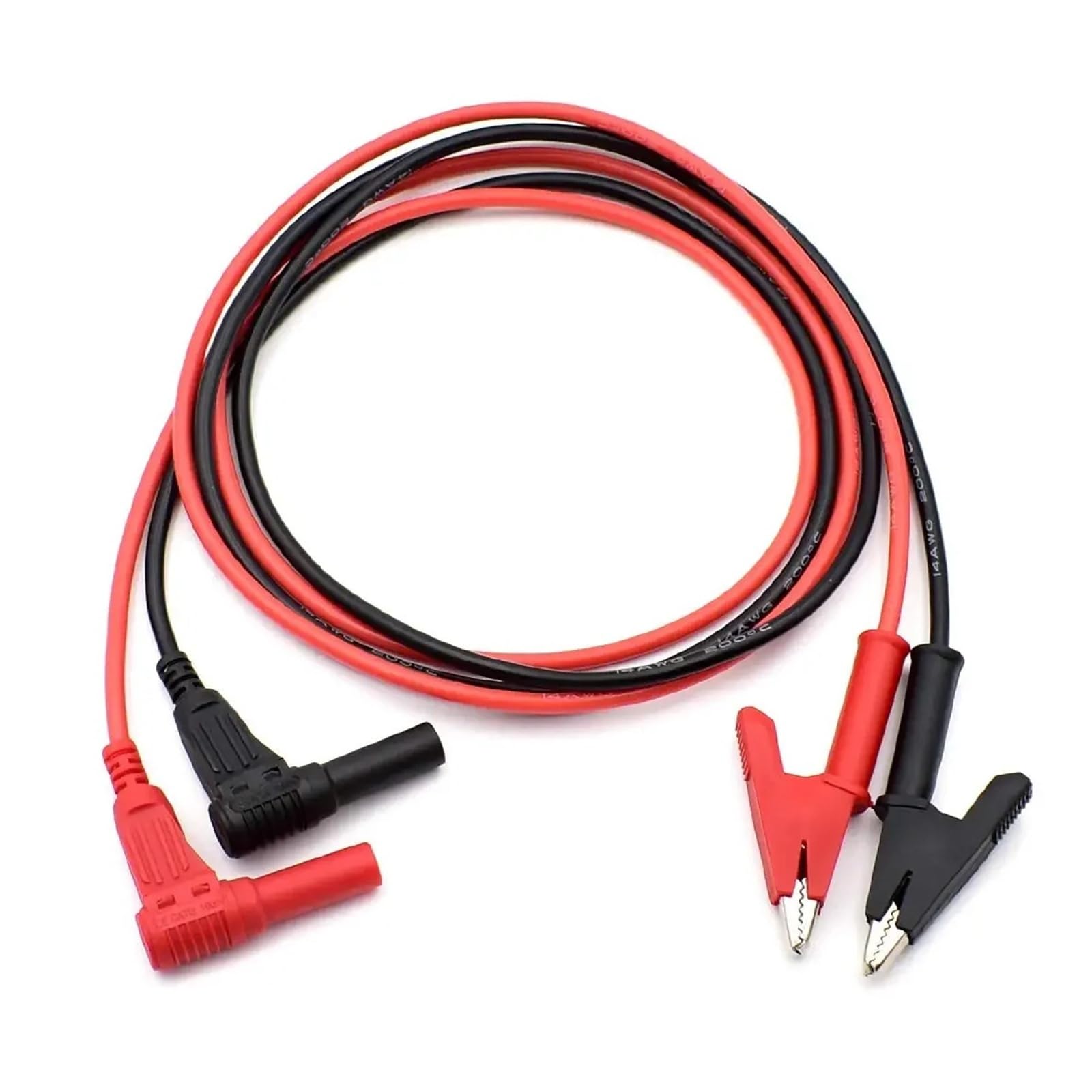Cable de prueba de banana a clip de cocodrilo de doble muestra para multímetro (2 unidades)