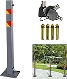 HENGMEI Parkpfosten Parkplatzsperre Poller klappbar Absperrpfosten Parkplatzsperre Wegsperren Sperrpfosten mit 3 Schlüssel