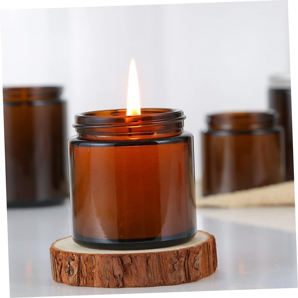 VILLFUL 10pcs DIY Scented Candle Jar Lid Glass Perfume Bottle Aroma Container for Home Decor