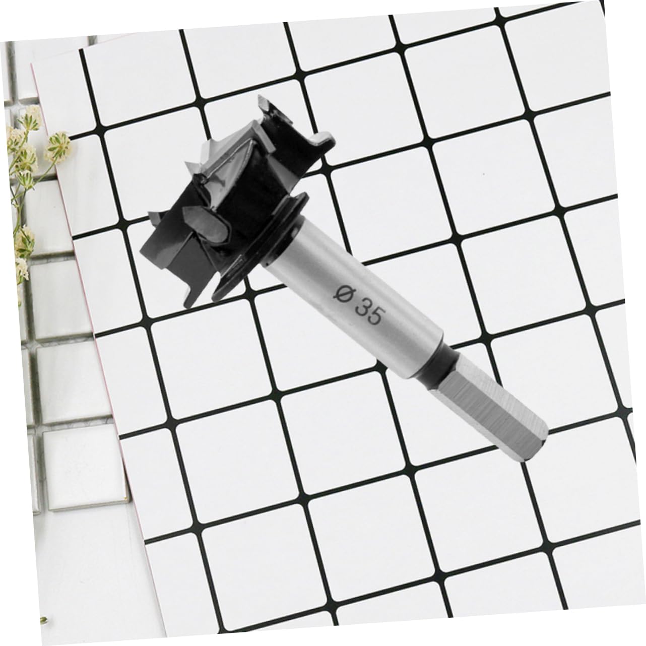 jojofuny 35mm 3-Blade Woodworking Hole Cutter Drill Bit High-Speed Steel Centering Design for Wood Plastic and Hinge Installation