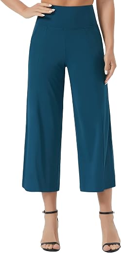 THE GYM PEOPLE Bootleg Yoga Capris Pants for Women Tummy Control High Waist Workout Flare Crop Pants with Pockets