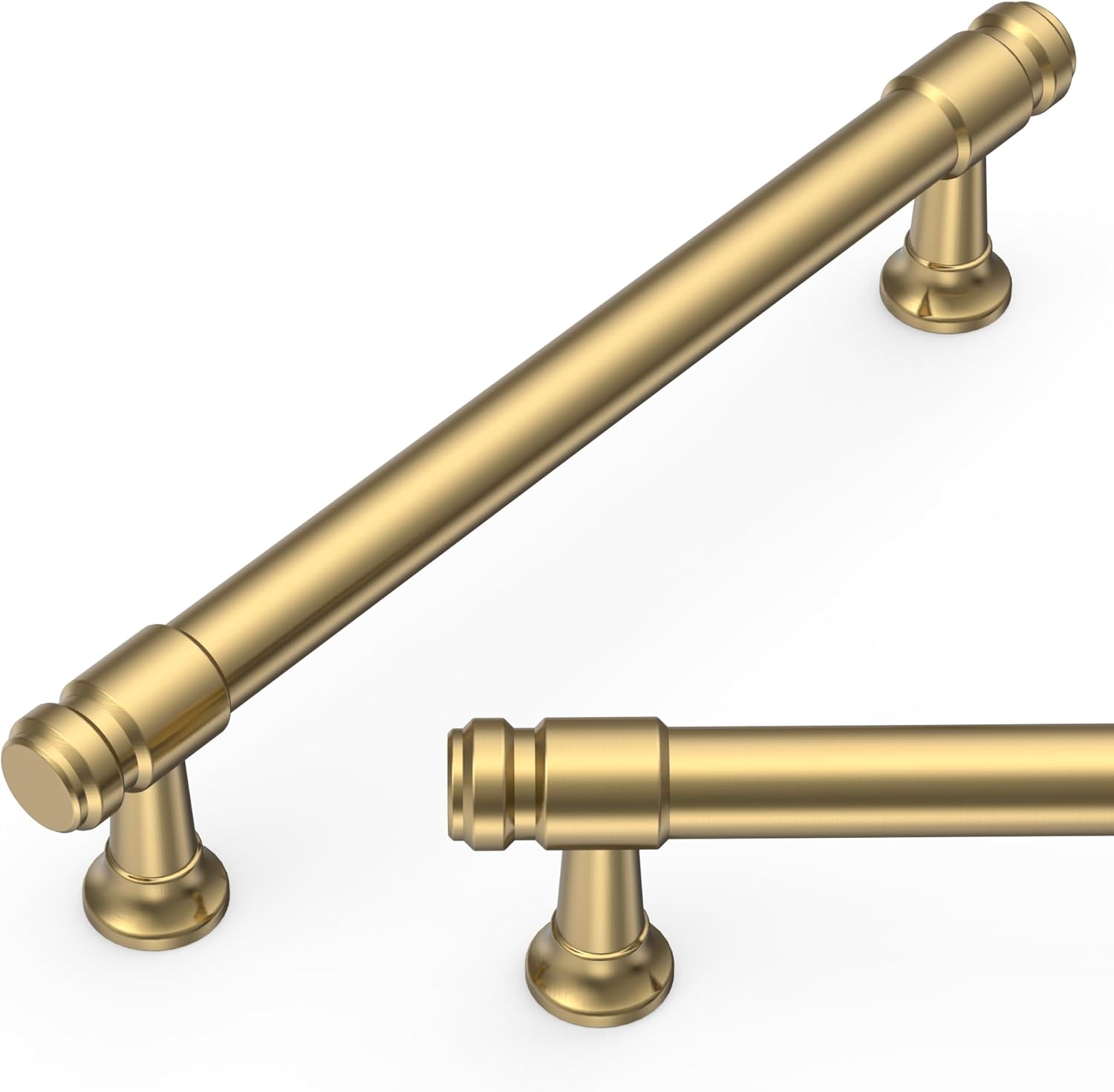 Amerdeco 10 Pack Champagne Bronze Cabinet Pulls 5 Inch(128mm) Hole Center Heavy Duty Solid Kitchen Cabinet Handles Drawer Pulls ZH0090