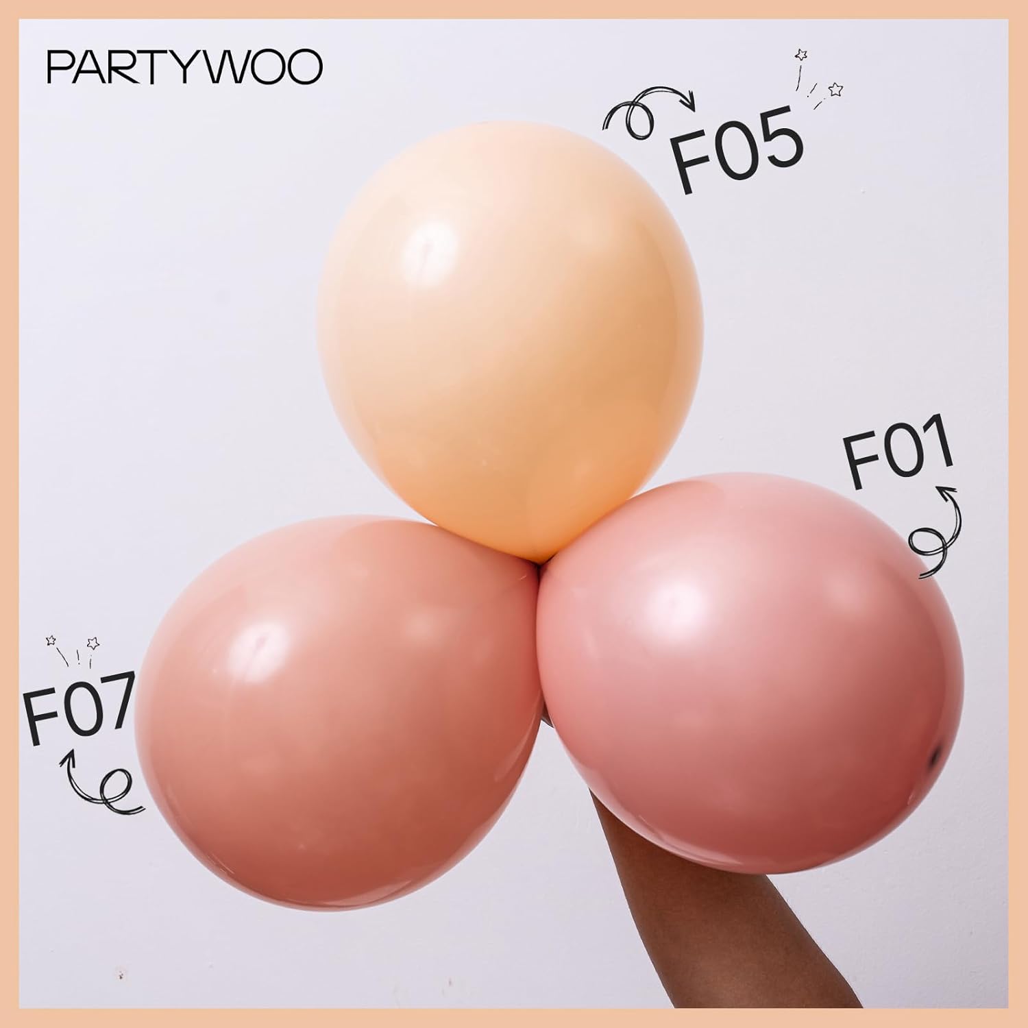 PartyWoo Nude Balloons 50pcs 5 Inch Apricot Boho Fall Neutral Latex Helium Balloons for Graduation Wedding Anniversary Birthday Boy Baby Shower Woodland Boho Theme Party Decorations Brown-F05 - Image 6