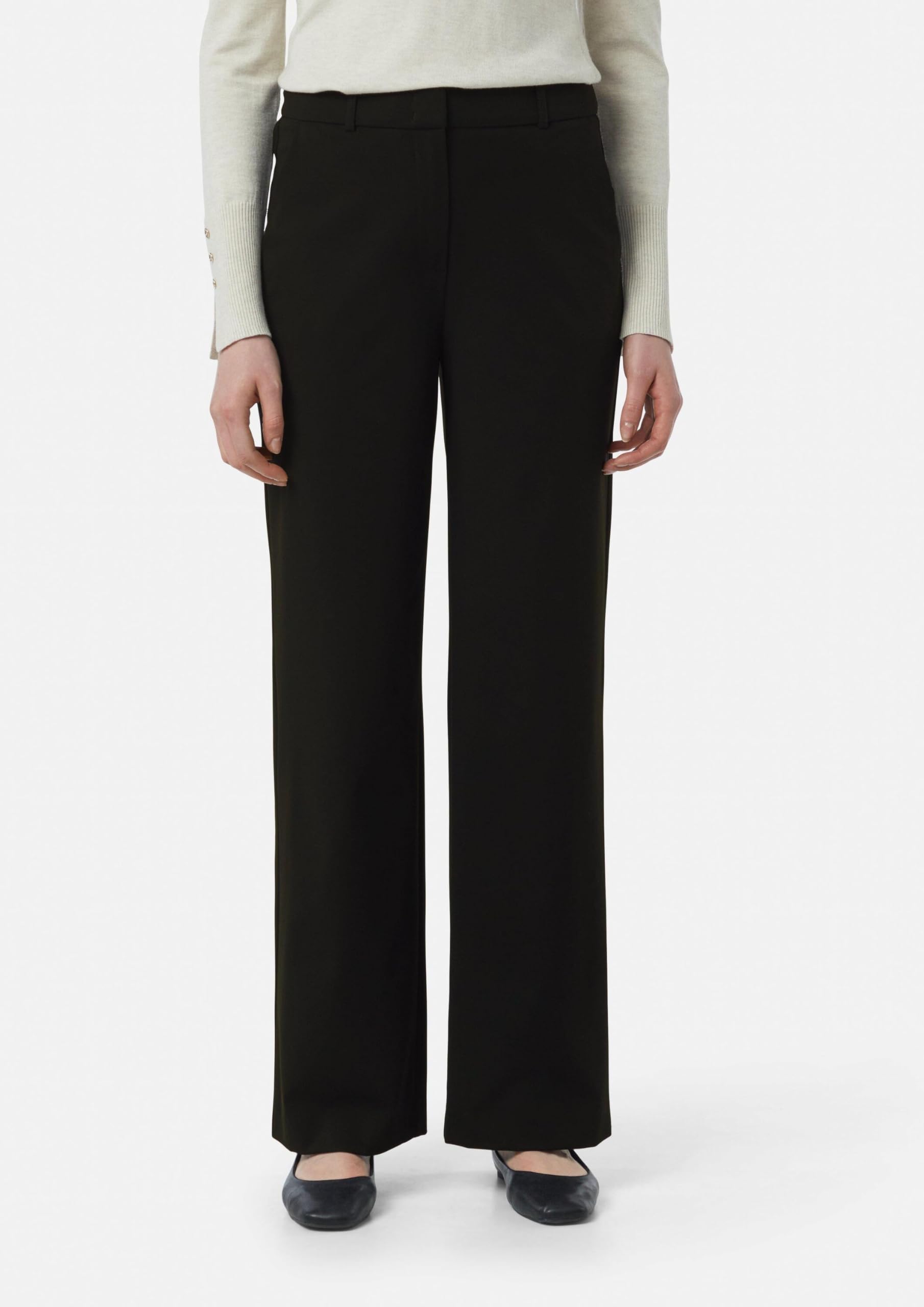 Comma Damen Hose Marlenehose aus Elastischem Viskosemix mit Eingrifftaschen
