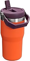 Vista 46 de Stanley - Vaso con popote plegable IceFlow con asa de 30 onzas Tapa de giro y popote abatible Botella de agua resistente a fugas Acero