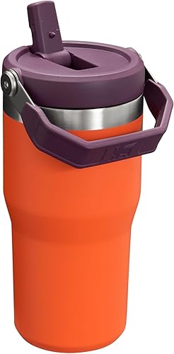 Miniatura 46 de Stanley - Vaso con popote plegable IceFlow con asa de 30 onzas Tapa de giro y popote abatible Botella de agua resistente a fugas Acero