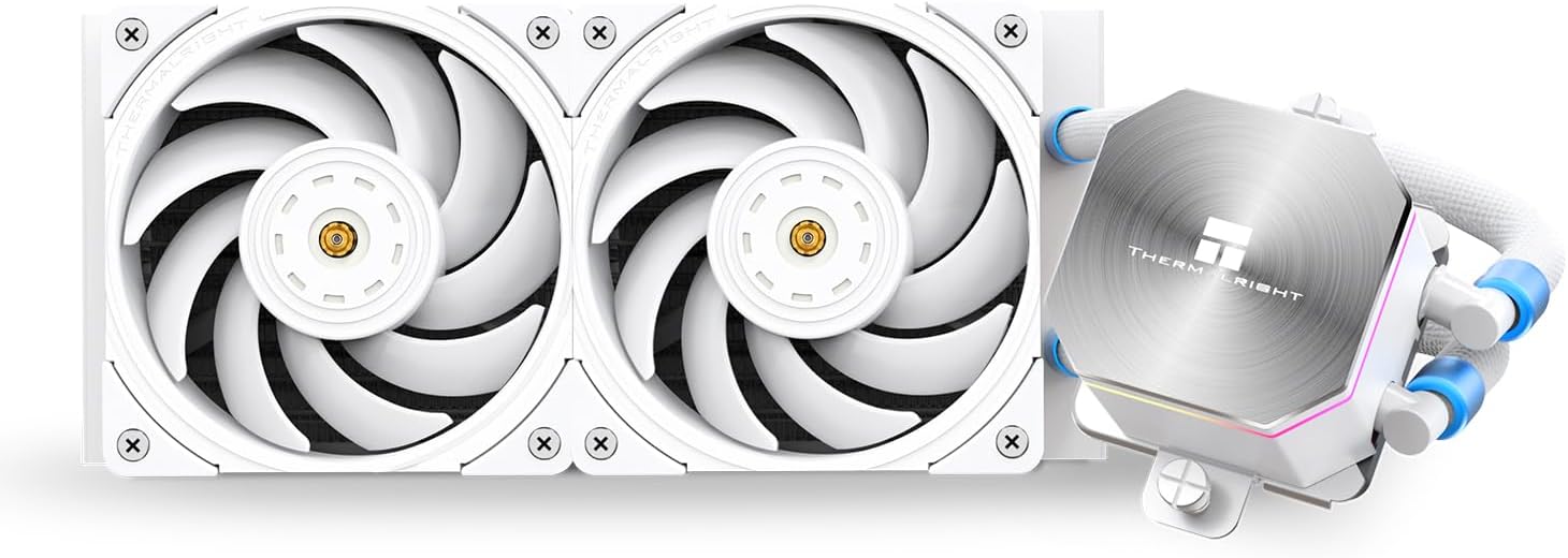 Thermalright Frozen Edge 240 White CPU Liquid Cooler,Efficient PWM Controlled Pump 3300RPM,12CM PWM Fan,Water Cooling Computer Parts,for AMD AM4/AM5,Intel 1150/1151/1200/2011/1700,Computer AIO Cooler