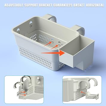 2 Pack Poolside Storage Basket, Pool Cup Holder (Light Gray), HW00009