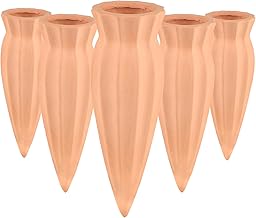 EXLECO 5 x Cône D’arrosage en Argile, Arrosage Automatique pour Plantes, D'intérieur Ampoules D'arrosage Distributeur D'eau pour Plantes Globe D'arrosage Ollas Terre Cuite pour Jardin Maison Extérieur