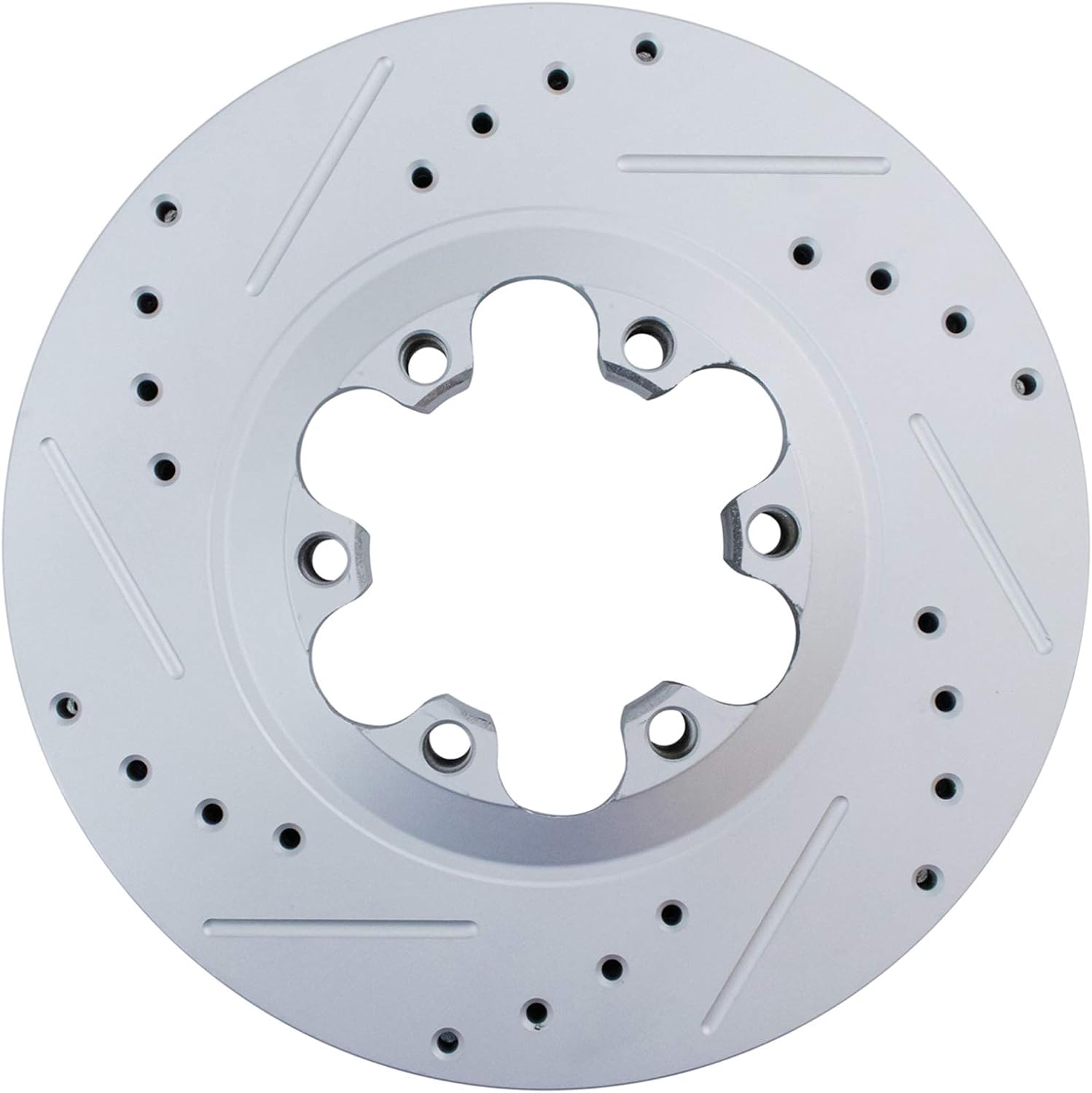TRQ Front Brake Rotor Set G Coated Drilled and Slotted Vented Compatible with 2004-2008 Chevrolet Colorado 2004-2008 GMC Canyon 2006 Isuzu i-280 i-350 2007-2008 i-290 i-370