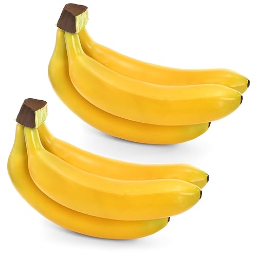 ZEAYEA 6 Pcs Artificial Banana, Decorative Plastic Fake Banana Model