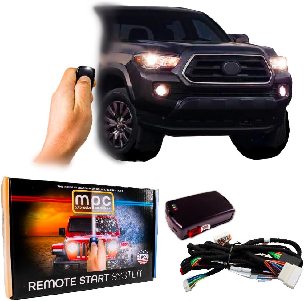 MPC Remote Start Kit Compatible with Toyota Tacoma 2020-2023 || 1-Button Long Range Remotes || Push to Start Ignition Only || T-Harness || USA Tech Support