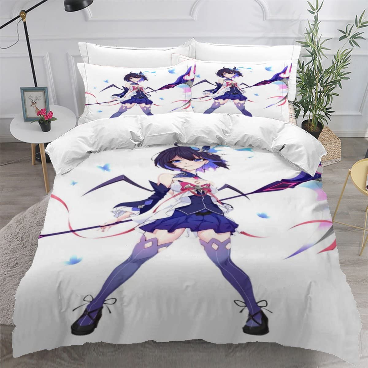 Housse de couette 240x260 dessin animé impression 3D parure lit fermeture éclair