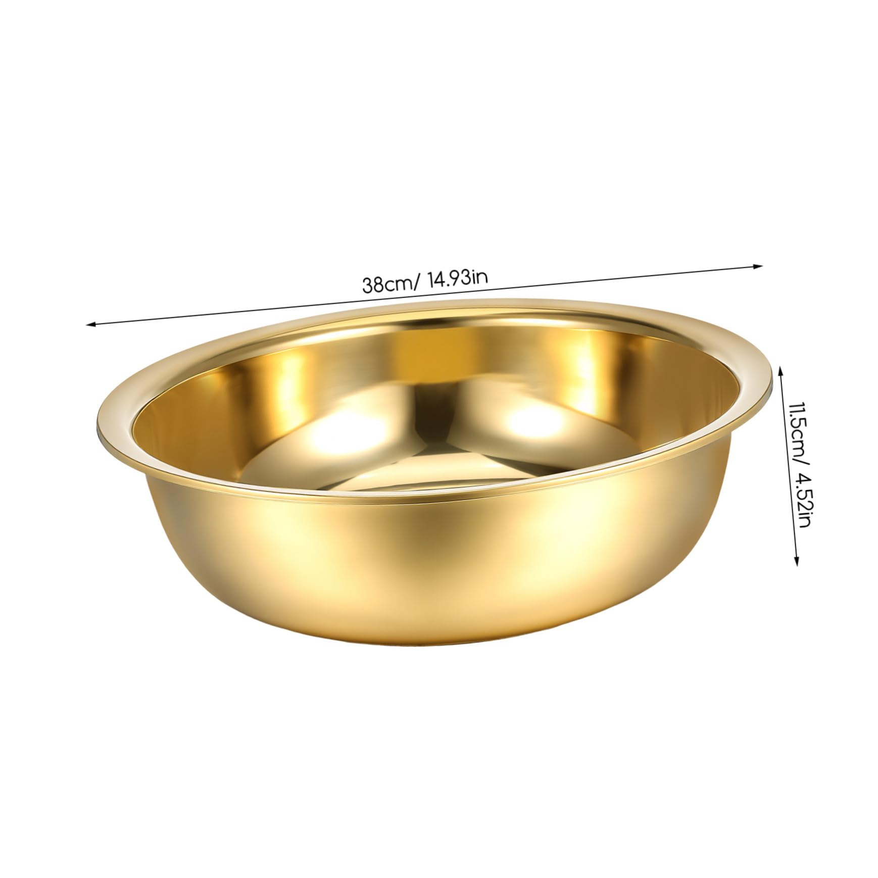 Ciieeo Multifunktionales Edelstahl-waschbecken, Rührschüssel, Gemüsewaschbecken, Badezimmer-gesichtswaschbecken, Tragbares Fußbad für Den Heimgebrauch, 15 Zoll, Gold
