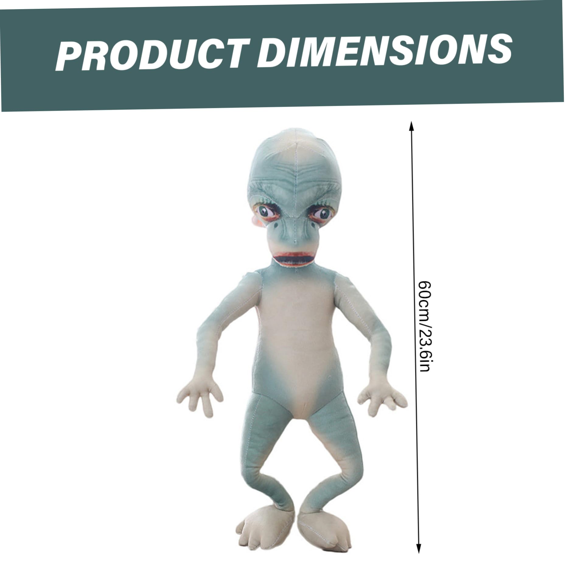 Jorzer Alien Plush, Animales de Peluche de Tela Suave, Gris, 23, 6 Pulgadas, 1 Paquete.