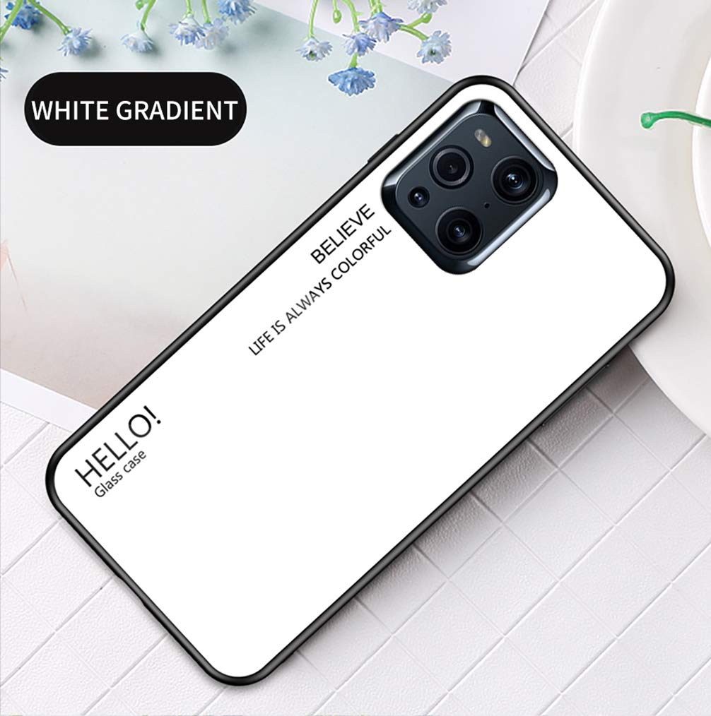 BRAND SET Cover In Vetro Temperato Con Disegno Marmo Per Oppo Find X3 Pro / Find X3, Custodia Ibrida TPU Antiurto - Rosso - 6