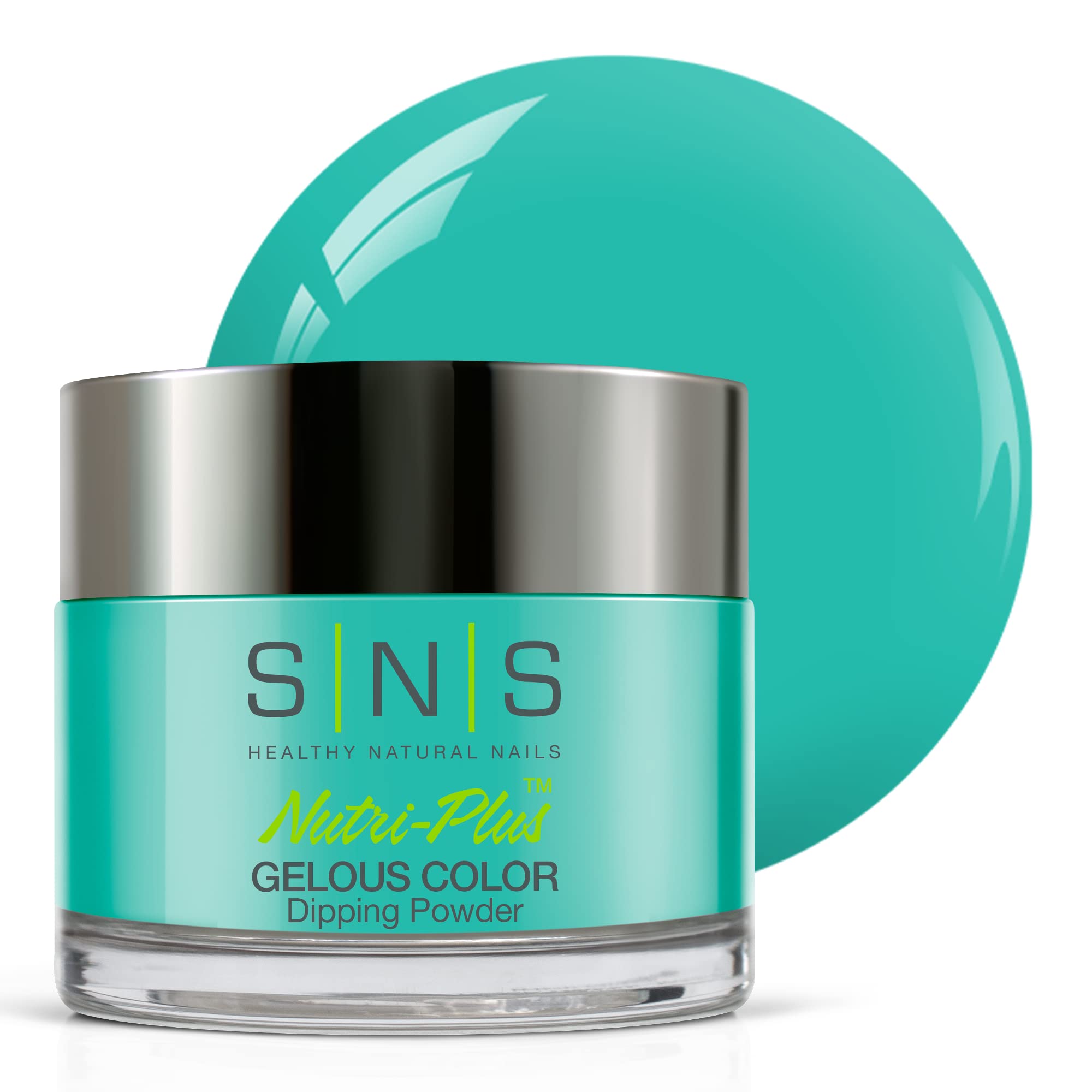SNS Nail Dip Powder, Gelous Color Dipping Powder - Deep Sea Angler (Turquoise/Glow) - Long-Lasting Dip Powders Nail Color Lasts 14 Days - Low-Odor &