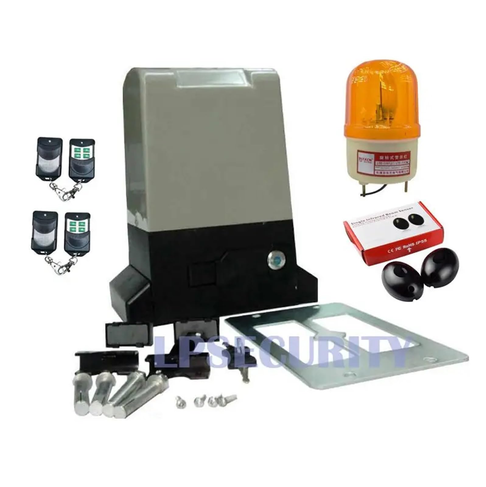 Rsgxlfqzvak Kit1 Automatic Gate Opener, Automatic Sliding Gate Opener Motor For Up To 800Kgs (Photocells,Button,Lamp,Keypad, Gsm Optional)(Kit1)