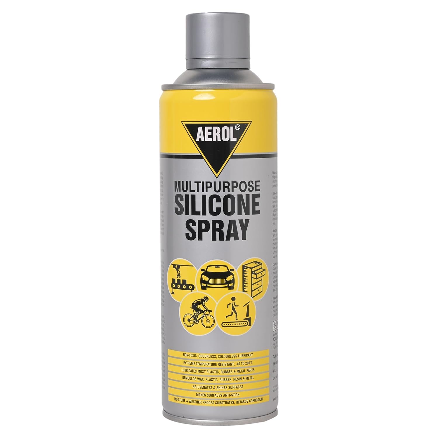 Aerol Silicone Lubricant Spray, Grade 70 (300g/513 ml) Odourless, Colourless & Non-Toxic Lubricant, Rejuvenates & Shines Surfaces, Lubricates Most Plastic, Rubber & Metal Parts-image-24
