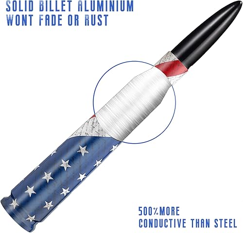 Miniatura 5 de Antena de bala para camión de automóvil con tapas de vástago de válvula para F150 F250 F350 Super Duty Raptor Dodge Ram 1500 2500 3500, accesorios