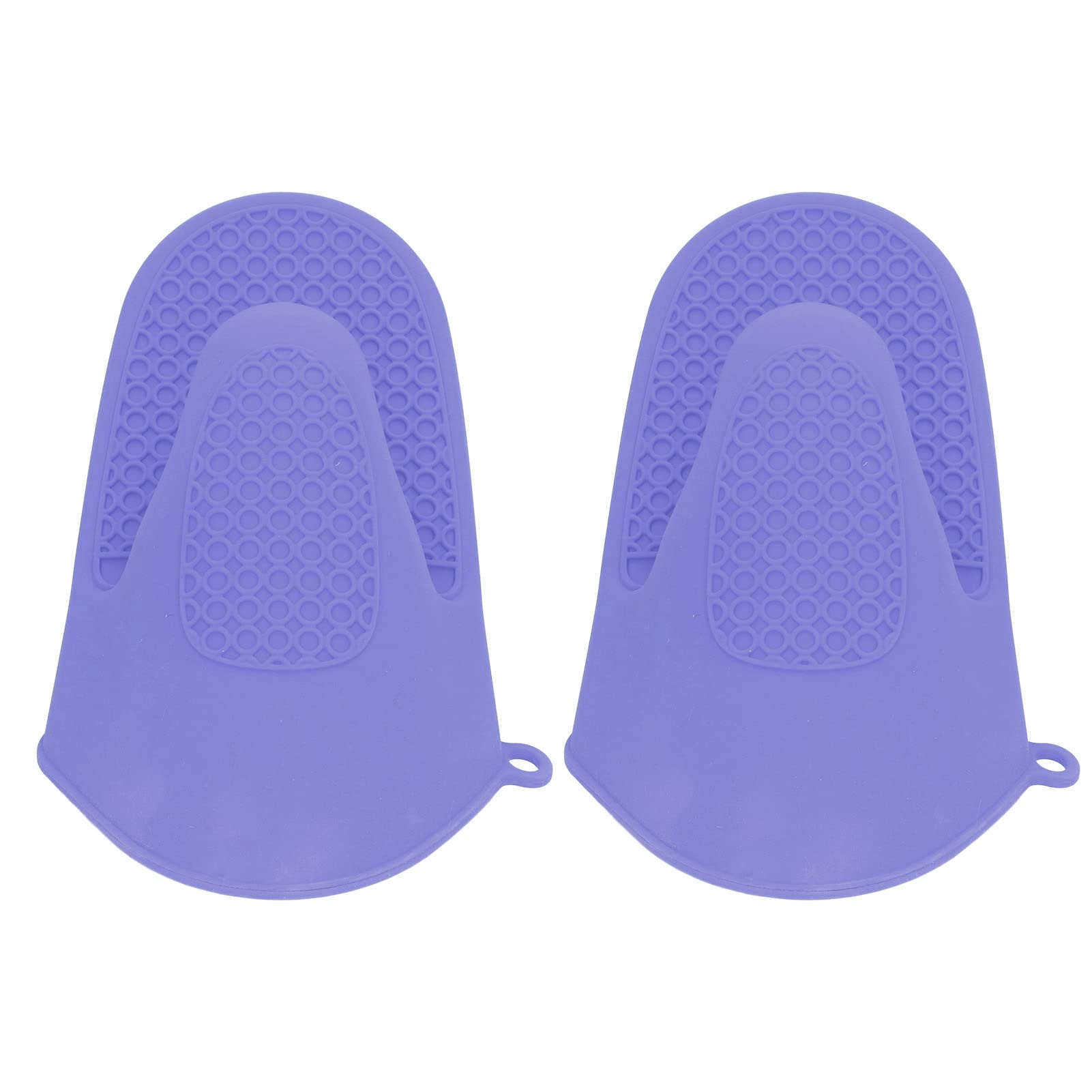 2pcs Oven Mitts Mini Silicone Heat Insulated Cooking Pinch Mitts for Kitchen (Purple)