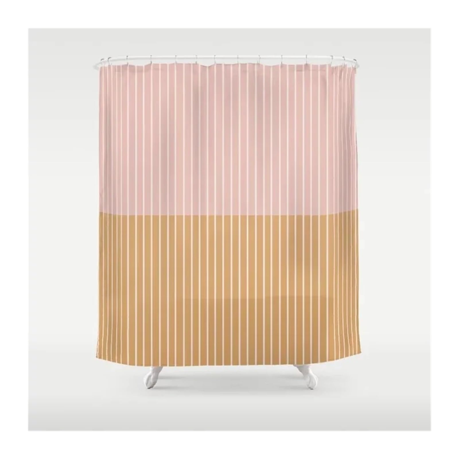 Uiyiui Multicolor-3 Pink Yellow Striped Lines Shower Curtain 83X71in/210X180cm/Wxh Simple Modern Fashion Creative Personalized Curtains For Bathroom Restroom Bathtub Decor With Hooks