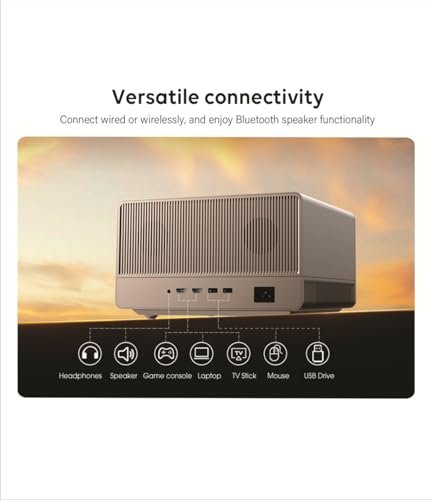 Image of BORSSO Atom 2.0, Native 4K 2160p LTPS+ Display, 4000 ANSI, Certified GTV (Android 14) Projector 4K Ultra HD, Closed Engine, Fully Automatic, HDR10, HLG, MEMC, 24W Stereo DSP Speakers, WiFi 6, 5.2 BT,