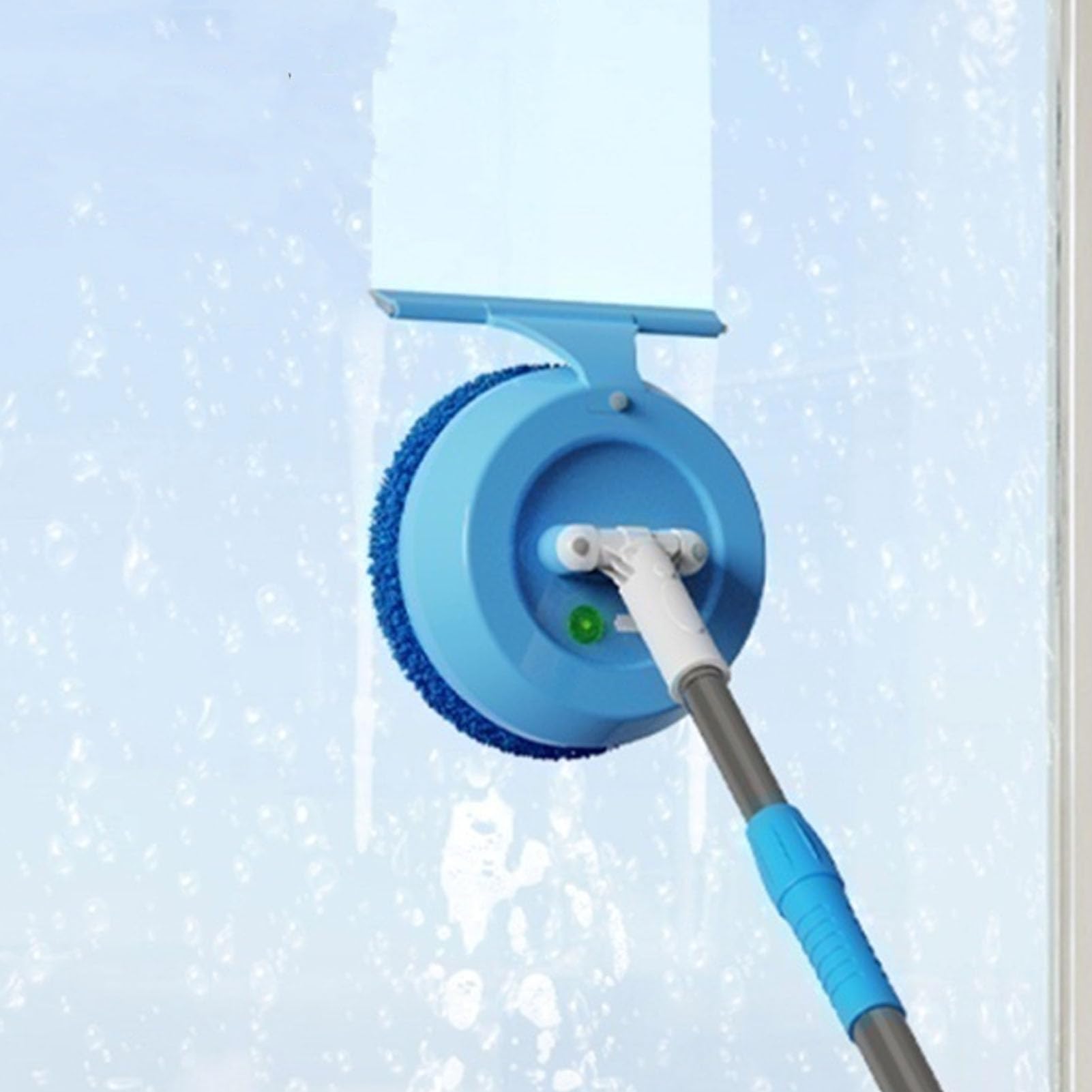 Generic Limpiador de Ventanas Telescópico Eléctrico Limpia Eficientemente, Herramienta de Limpieza de Vidrio Seco y Húmedo para Techos y Ventanas Altas, Funciona con Batería de Litio, Material ABS